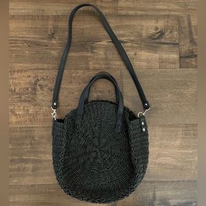 Black Straw Purse